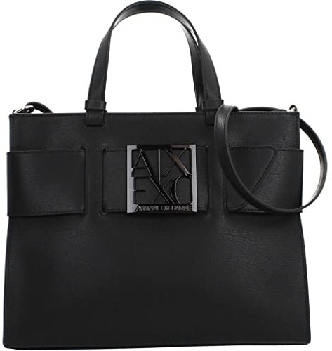 Armani Exchange Susy Big Tote, Borse a Tracolla Donna, Nero, TU