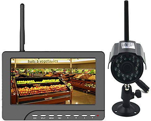 Telecamera Videocamere Monitoraggio Della Sicurezza Set Di Telecamere Di Sorveglianza Wireless, Display A Colori Ad Alta Definizione Da 7 Pollici