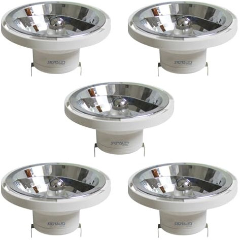 Sigmaled lighting - Faretto LED AR111 G53 14W (equivalente 110W alogena) - Luce Calda 3000K - 1000 lumens - 12V AC/DC - Spot LED AR111 – 5 Unità