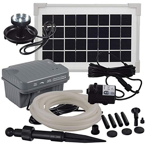 Agora-Tec® Solar Bachlauf - Pumpen - Set mit Akku und LED Licht AT-3.5W-BLH-V2.0_monokristallin