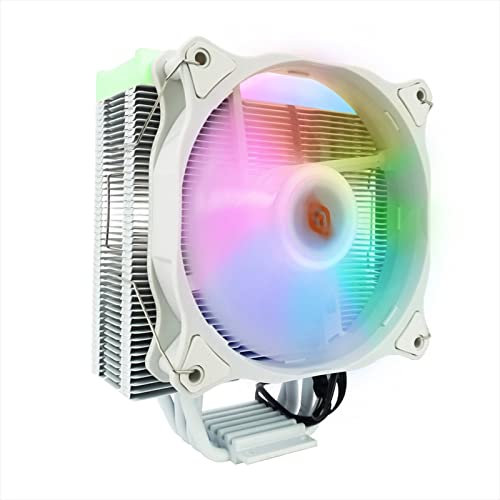 Noua Numb Bianco Dissipatore CPU 4 Tubi di Calore a Contatto Diretto, TDP 120W, Ventola PWM ARGB da 120 mm, Adatto per CPU LGA 1200 1155 1151 1150 1366 AM5 AM4 AM3 AM2 AM3+ AM2+
