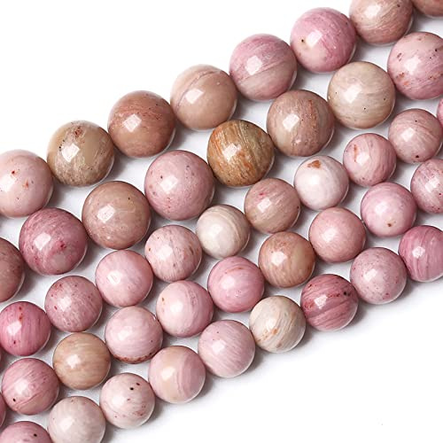 60PCS 6mm AAA Natural Pink Rhodochrosite Beads Stone Round Loose Beads for Jewelry Making DIY Bracelet Necklace 15 Inch,Energy Stone Healing Power (6mm, Rhodochrosite)