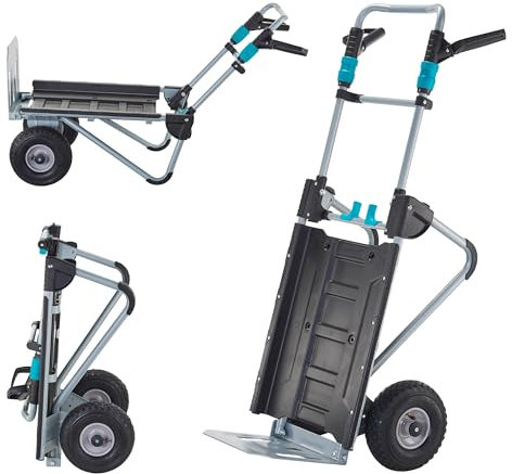 wolfcraft Transportsystem TS 2500 I 5535000 I 2-in-1-Funktion: Sackkarre und Schubwagen I Flexibler Einsatz I Schnellklappfunktion I einschwenkbare Griffe I kompaktes Klappmaß für einfachen Transport