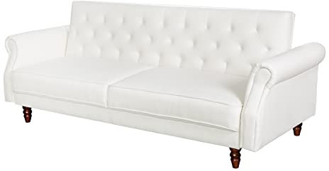 riess-ambiente.de Chesterfield 3er Sofa Maison Belle AFFAIRE 220cm Natur Strukturstoff mit Schlaffunktion