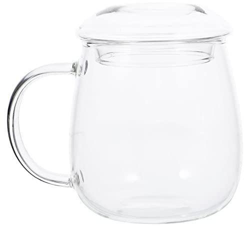 UPKOCH 1satz Glas-mushroom-cup Mit Deckel Wassermug Aus Hitzebeständigem Glas Für Getränke Kaffee Tee Und Säfte Praktischer Eleganter Trinkbecher Für Zuhause Und Veranstaltungen