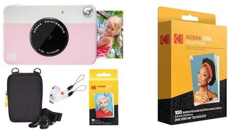 KODAK - Mini Shot Combo 3 C300W - Appareil Photo Numérique Instantané avec Impression Format 7,6 x 7,6 cm (3 x 3 '') - Bluetooth - Blanc & Instant Print 3'x3' Cartridge 30 Impressions Mini Shot Combo