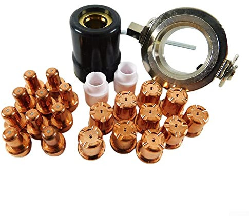 SPORTARC 24pcs LT50 Plasmaschneider Verbrauchsmaterialien & Schneidführung CB50 CB70 Plasma-Ersatzteile, 24 Stück Extended Air Plasma Cutting Düse Elektrode Verbrauchsmaterial