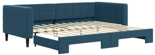 vidaXL Tagesbett Ausziehbar Blau 90x200 cm Samt