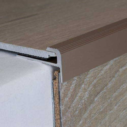 PROVISTON | Profilé de bordure et de finition | Aluminium | 12 x 28 x 900 x 5 mm | Bronze clair | Profil d'insertion | Barre de finition | Profil de sol