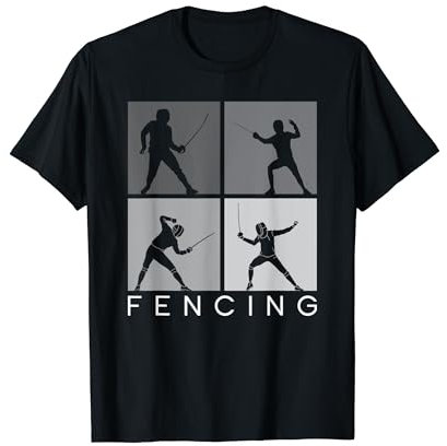 Fechten Silhouette Degen Fechter T-Shirt