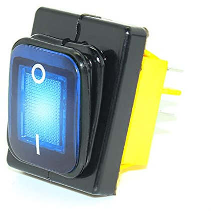 Appuyez sur l'interrupteur à bascule, KCD4 T85 220 V 30 A robuste rouge bleu vert IP68 étanche LED interrupteur à bascule 4 broches marche/arrêt interrupteur à bascule de gel marin (couleur : rouge, t
