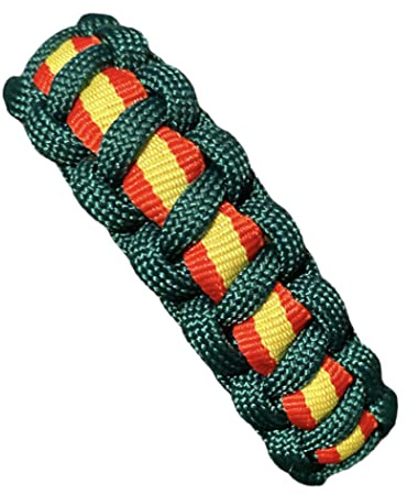 MIBANDERA Pulsera Bandera España Hombre Mujer. Pulsera Cuerda Trena con Cierre. Cuero Tela España (Verde Guardia Civil 21 cm)