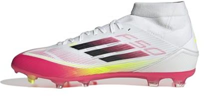 Adidas Unisex F50 League Football Boots FG/MG, FTWR White/core Black/solar Yellow, 44 2/3 EU