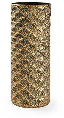 GICOS SRL Portaombrelli in Ferro Tondo Oro Anticato 20 x 54 cm