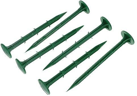 FUNOMOCYA Estacas de Plástico para Exteriores 16 Cm Verdes 100 Piezas para Fijar Malla Antihierbas en Jardín y Huerto, Clavijas de Césped Resistentes y Duraderas para Jardinería