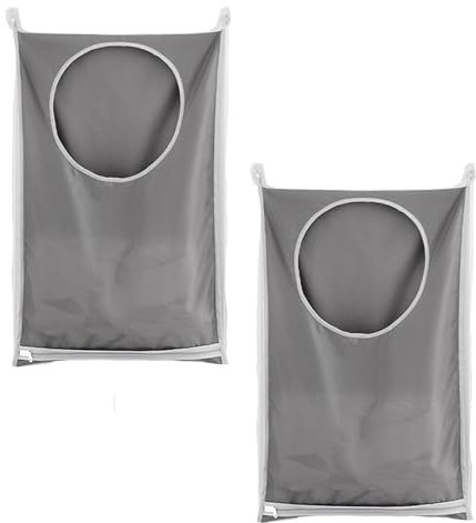 Nivofu 2 PCS Sacs à Linge Pendaison Pratiques - Gain de Place - Grande Capacité du Panier à Linge Suspendre, Sac à Linge Sale pour les Vêtements Sales - Maison et Voyage (50 * 77cm, Gris)