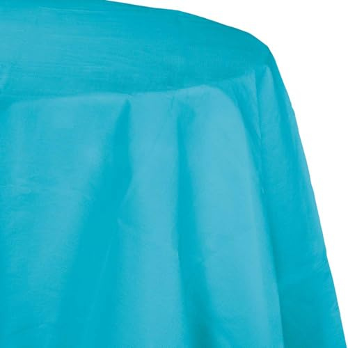 Trendware Bermuda Blue Octy Round Paper Tablecloths, 3 Count