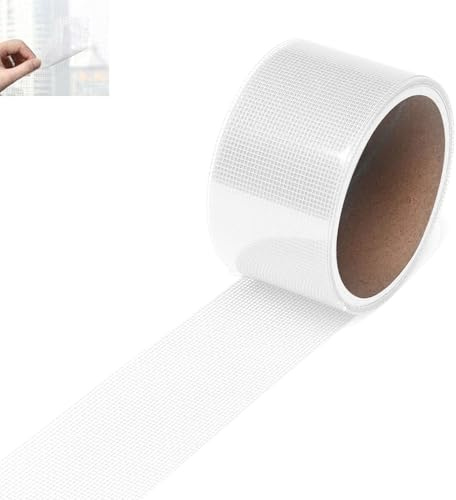 Ruban Adhésif en Fibre de Verre,5M*5CM Ruban Adhesif Reparation Moustiquaire,Ruban Adhésif Moustiquaire pour Fenêtres,Autocollante Réparation Moustiquaire,pour Réparer Moustiquaires et Ecrans,Blanc