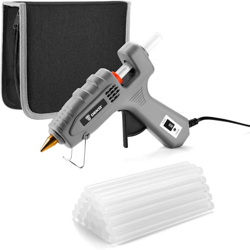 DEKO Pistola Colla a Caldo: 60/100 W Doppio Temperatura Pistola in Silicone con Una Blossa, Pistola Colla Calda con 25 Colla Stick, per Fai da Te, Arte, Scuola, Imballaggi, Riparazioni
