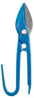 Tijera de hojalatero 200 mm con mango ergonómico, cuchillas afiladas, ideal para cortar metal y trabajos de chapistería.