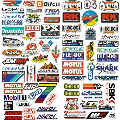 3 feuilles Autocollant Moto Stickers Voiture Tuning Voiture Autocollant Casque Moto Autocollant Velo Pour motos, scooters, quads, casques, vélos et plus encore (A)