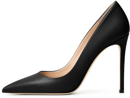 EDEFS Décolleté Classiche Donna con Tacco a Spillo 10 cm Scarpe Formali in Pelle per Lavoro e Cerimonia Nero EU37