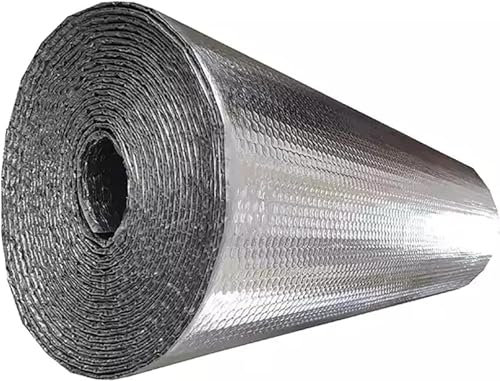 MOZ4dxy Wärmedämmfolie, Wärmedämmmaterial, Feuchtigkeitsbeständige Luftpolsterfolie, Selbstklebendes Dachmaterial(1x25m/3.2x82ft)