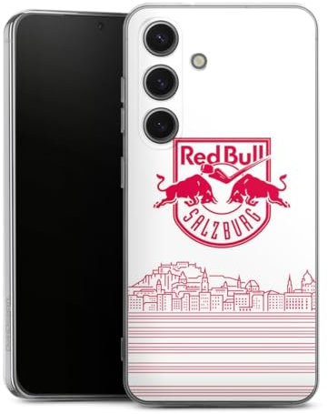 Silikon Hülle kompatibel mit Samsung Galaxy S25 Case transparent Handyhülle Eishockey Skyline EC Red Bull Salzburg