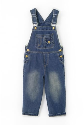 Miipat Denim overaller liten flicka jeans overall pojke pojke pojke overaller och jeansoveraller för barn 2–7 år, Vintage blå, 5-6 år