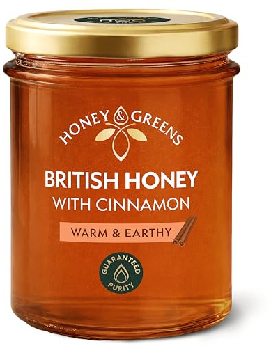 British Honey with Cinnamon – Raw, Pure & Natural | Unpasteurised Honey with Ceylon Cinnamon (240g) – Certified Authentic, 0% Added Sugar