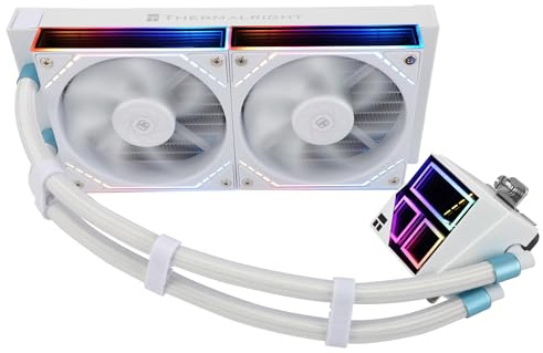 TR-Frozen Infinity 240 WHITE CPU Water Cooler, with Double 124mm Infinity Mirror PWM Fans,for Intel 1150/1151/1200/2011/ 1700/1851&AMD/AM4/AM5,240 Size Infinity Mirror Water Cooling Radiator