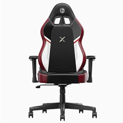 Fauteuil de jeu confortable pour adultes, chaises de jeu ergonomiques en cuir avec accoudoirs, fauteuil pivotant réglable, chaise de bureau avec support lombaire, support de cou, siège d'ordinateur