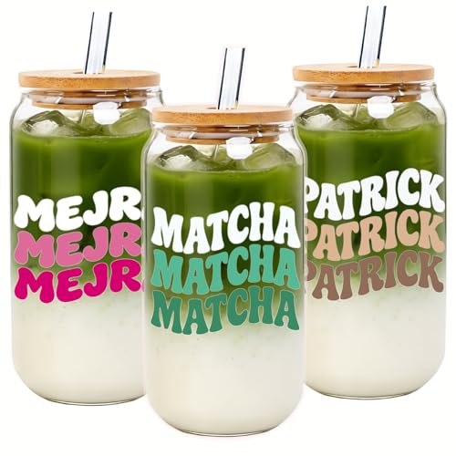 Mason Life Glas Personalisiert mit Namen, 530ml Trinkbecher mit Deckel & Strohhalm Muttertagsgeschenk, Geschenke zum Vatertag, Geschenke zum Muttertag Geburtstage