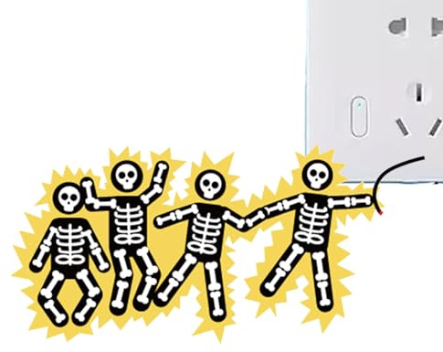 Pruojhw Cartel protector contra descarga eléctrica, prohibición de contacto, advertencia de seguridad, electricidad, impermeable, extraíble, adhesivo de seguridad para hoteles, restaurantes, comercios