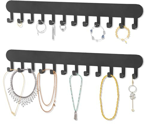 Galerie SV Organizzatore di Collane a Parete, Porta Gioielli a Parete per Collane, Bracciali e Orecchini, Installazione Rapida (sinistro)