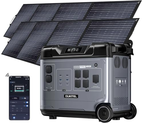 P5000 Pro Centrale Elettrica Portatile da 5120Wh con 2 pannello solare da 400W, prese CA 5×4000W, generatore solare LiFePO4, ricarica rapida da 3200W, per casa, campeggio e camper