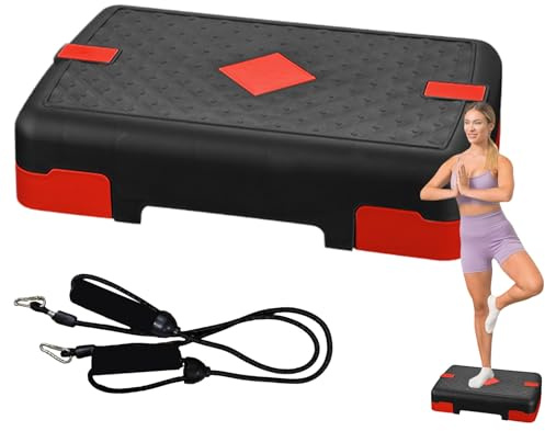 Stepper De Fitness, Stepper Fitness Aerobic Plateforme De Fitness Aérobique avec Sangles Marchepied D'Entraînement Pratique Antidérapant pour Sport Intérieur Extérieur Maison