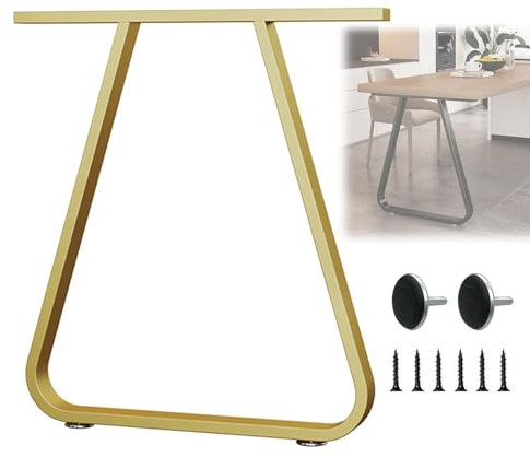MAAOBR Tischbeine Metall Schwarz, 2er Set Tischkufen, Esszimmertischbein, 50 X 72 cm Tischgestell, Möbelfüße für Esstisch, Couchtisch, Schreibtisch(Gold,40x72cm/15.7x28.3in)