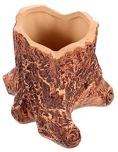 CIYODO Pot De Plante Imitation Souche Naturelle Décoratif Intérieur Et Extérieur Pot Design pour Succulentes Jardin Et Bureau