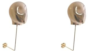Juego de 2 soportes multiusos para sombreros de cabeza de maniquí de montaje en pared para postizos y tapones de auriculares