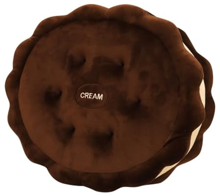 YLOEPI Chocolate Cookie Plush Pillow, 42cm Cookie Shaped Cushion, PP Cotton Filling, Soft Stuffed Throw, Ideal for Birthday Gifts, Sofa, Bedroom, Living Room & Home Decor