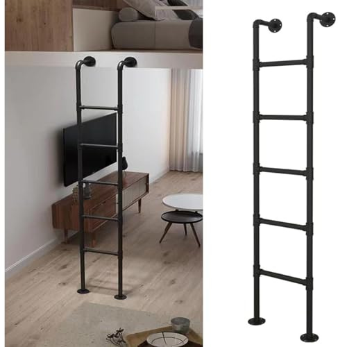 Escalera de metal que ahorra espacio, para litera, acceso a fuegos de fuego, ático y sótano, resistente, capacidad de 330 libras, seguridad y durabilidad para uso doméstico