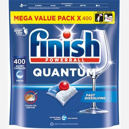 Finish Quantum All-in-1 Geschirrspültabs für normales Geschirr – 400 Tabs – Vorteilspackung