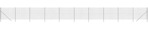 Yisssmeng Kit de clôture en acier galvanisé avec revêtement en PVC - 1,8 x 25 m - Anthracite - Kit complet de clôture de jardin robuste pour chiens - Bordure de parterre et brise-vue - Élément de