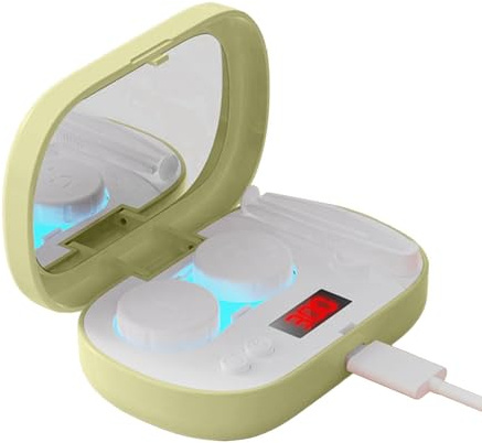 Soft Contact Lens Cleaner, Portable Ultrasonic Contact Lens Cleaning Care, 5 Modes LED Display Rechargeable Intelligent Cleaner Machine for Soft-Hard-Lens, Colored-Contact-Lens, RGP-Lens