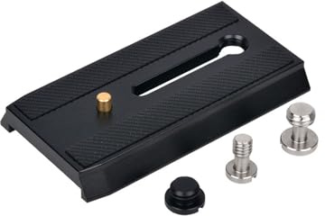 ASHATA Arrow Storage Case Plate, Camera Mount Replacement with 1/4 Inch and 3/8 Inch Mounting Screws for Tripod Ball Head, Sliding Plate for Camera Accessories