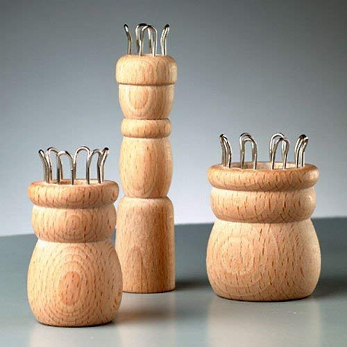 efco Strickliesel 6 Haken, Ø Loch 15mm, 34x50mm, Naturholz roh - 1 Stück
