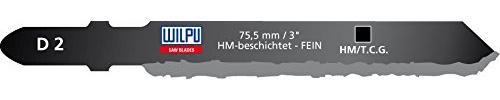 WILPU Stichsägeblatt D2 mit Einnockenschaft- / T-Schaft-Aufnahme, 3 Stück