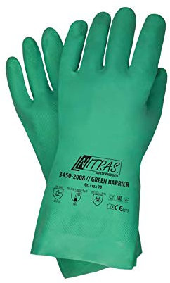 NITRAS Green Barrier 3450 Nitrilhandschuhe Schuitzhandschuhe Chemikalienschutz velourisiert grün VPE 72 Paar, Größe:11 (XXL)