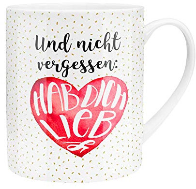 GRUSS & CO Die Geschenkewelt 45759 XL Tee, lieb, Porzellan, 60 cl, mit Geschenk-Banderole, Rot Tasse, Mehrfabrig
